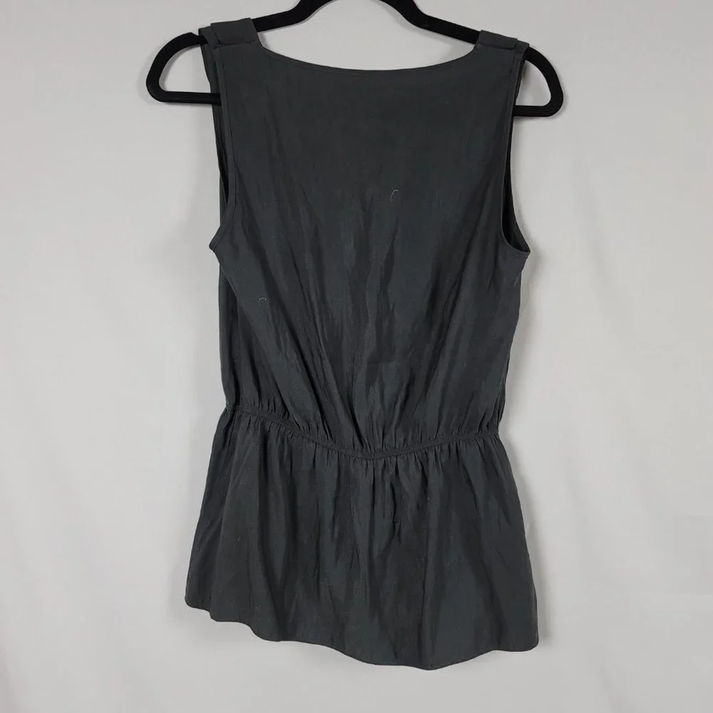 Express exaggerated ruffle neck v neck elastic peplum tank blouse top blouse